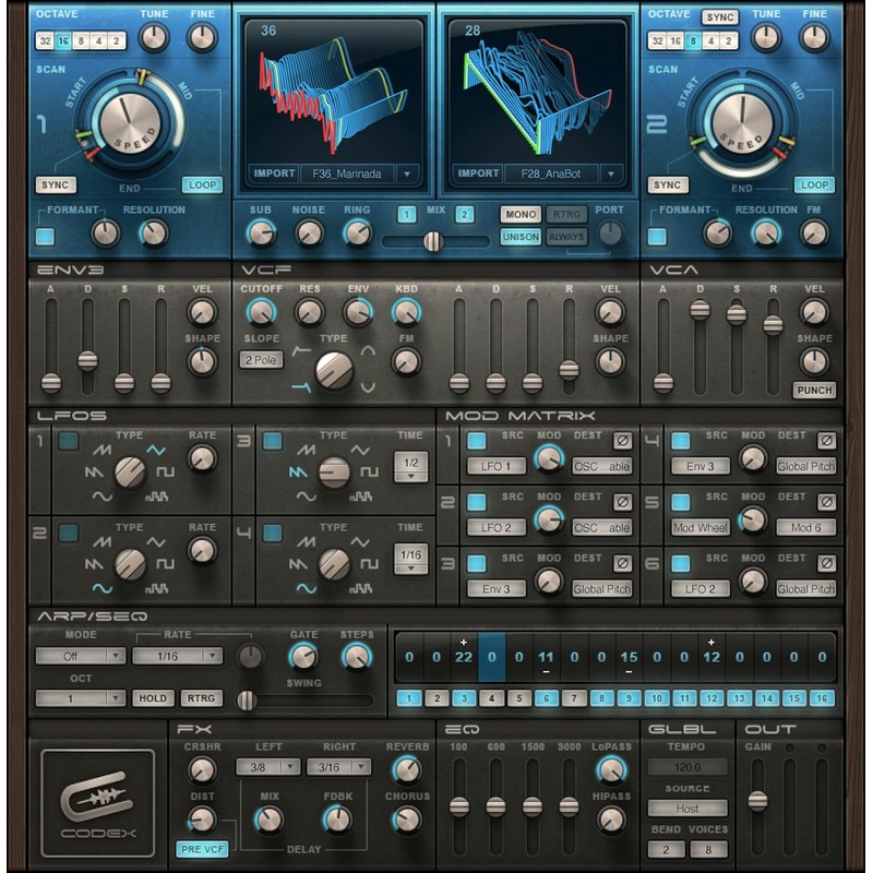 Waves Codex Wavetable Synth: Wavetable Synthesizer