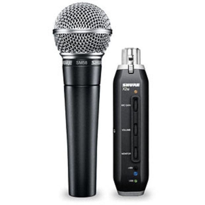 Shure SM58/X2U Microphone with XLR to USB Adapter