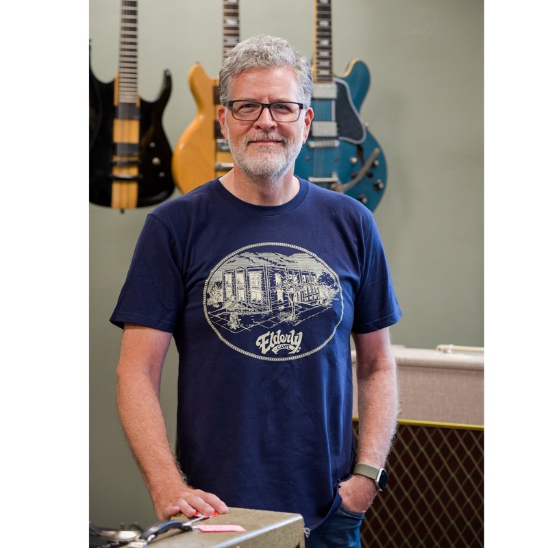 Elderly Instruments Building Shirt, Navy (Various Sizes)