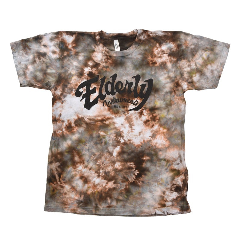 Elderly Instruments Tie-Dyed Logo Shirt, Brazilnut Splash Pattern, (Various Sizes)