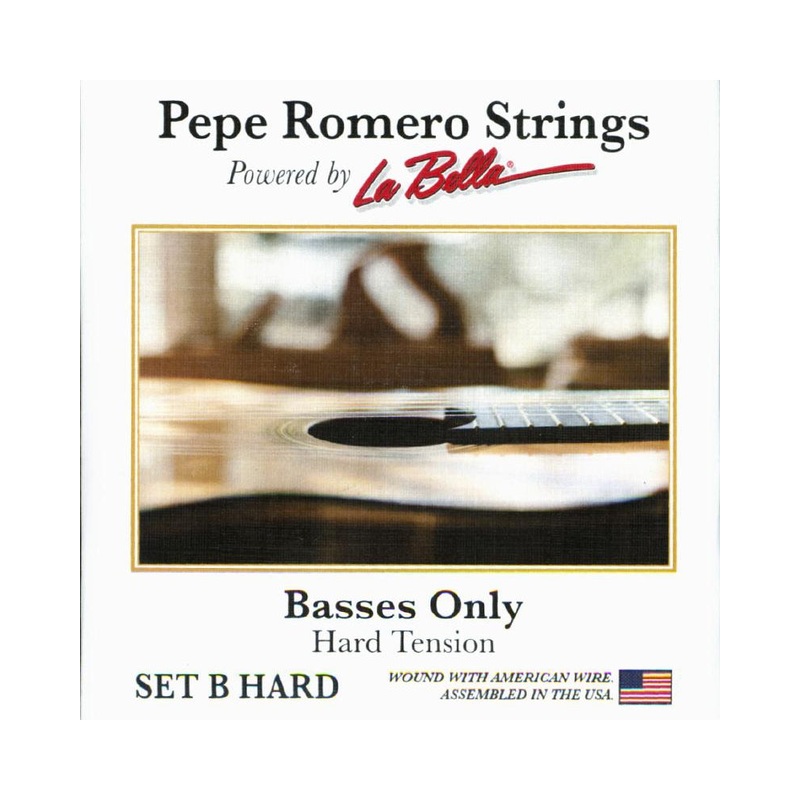 Pepe Romero Strings "Basses Only" (3 Strings) Guitar String Set, Hard Tension