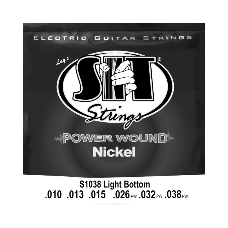 SIT S1038 Power Wound Electric Guitar Set, Light Bottom Gauge