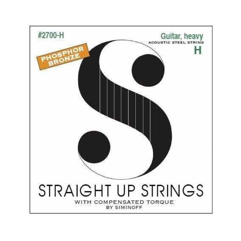 Straight Up 2700-H Phosphor Bronze Heavy Gauge Acoustic Guitar Strings by Siminoff