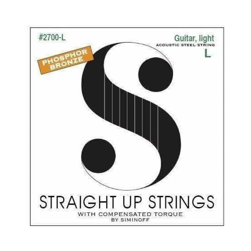 Straight Up 2700-L Phosphor Bronze Light Gauge Acoustic Guitar Strings by Siminoff