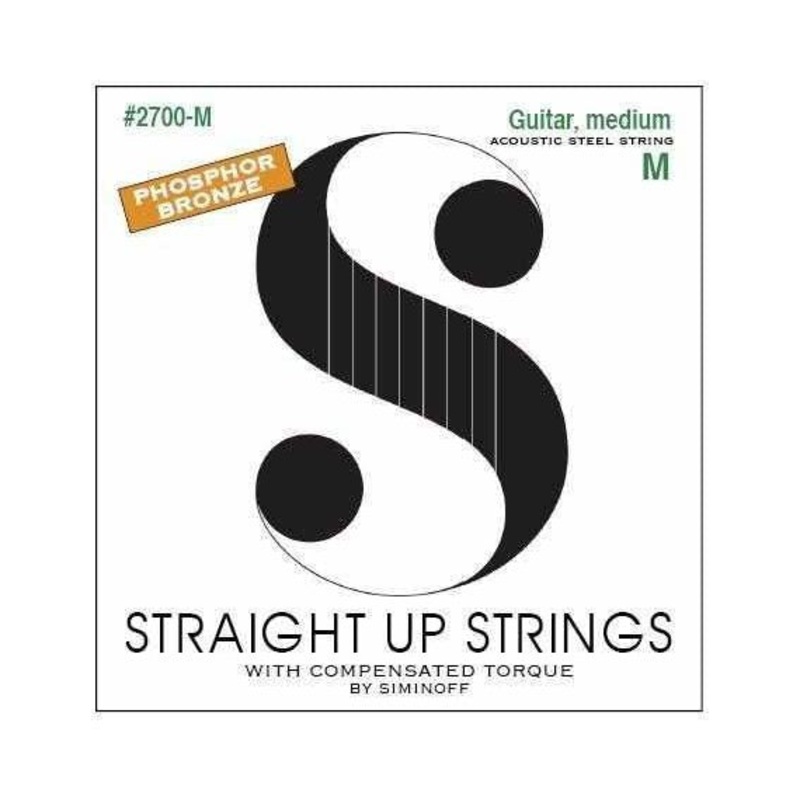 Straight Up 2700-M Phosphor Bronze Medium Gauge Acoustic Guitar Strings by Siminoff