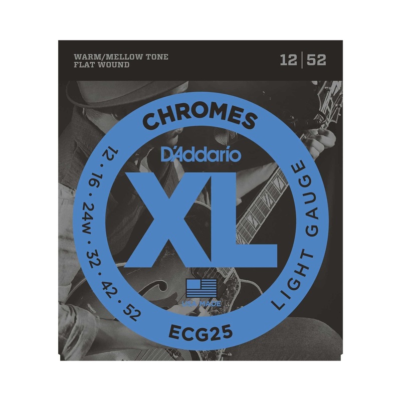 D'Addario ECG25 Flat Wound XL Chromes Light Gauge Electric Guitar Strings
