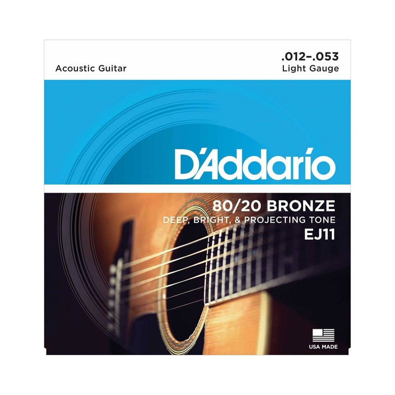 D'Addario EJ11 80/20 Bronze Light Gauge Acoustic Guitar Strings