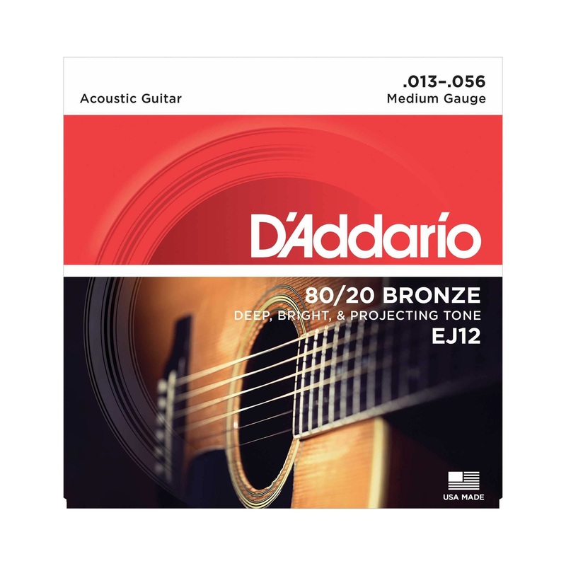 D'Addario EJ12 80/20 Bronze Medium Gauge Acoustic Guitar Strings