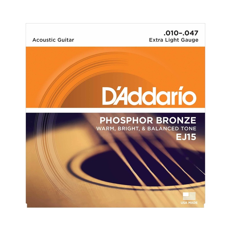 D'Addario EJ15 Phosphor Bronze Extra Light Gauge Acoustic Guitar Strings