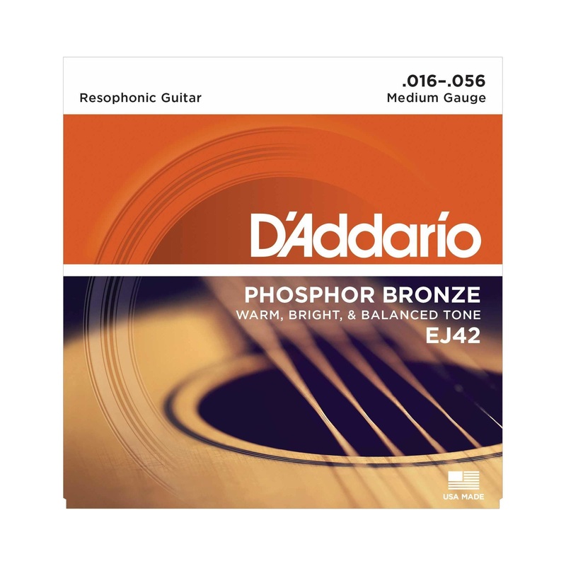 D'Addario EJ42 Phosphor Bronze Medium Gauge Resophonic Guitar Strings