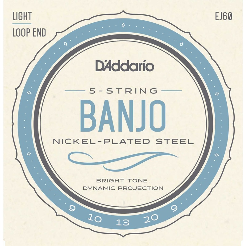 D'Addario EJ60 Nickel Plated Steel Light Gauge 5-String Banjo Strings