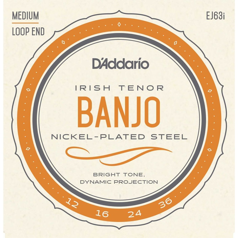 D'Addario EJ63I Nickel Plated Steel Medium Gauge 4-String Irish Tenor Banjo Strings