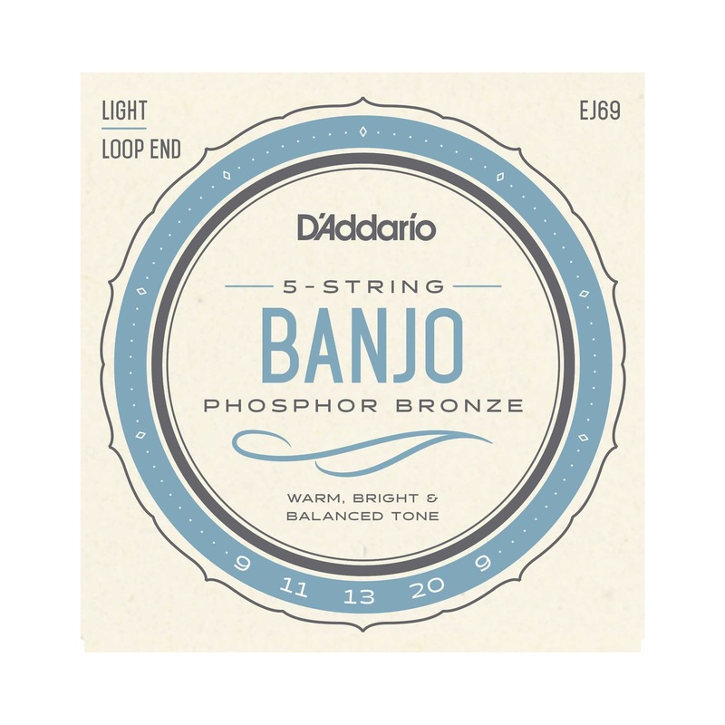 D'Addario EJ69 Phosphor Bronze Light Gauge 5-String Banjo Strings