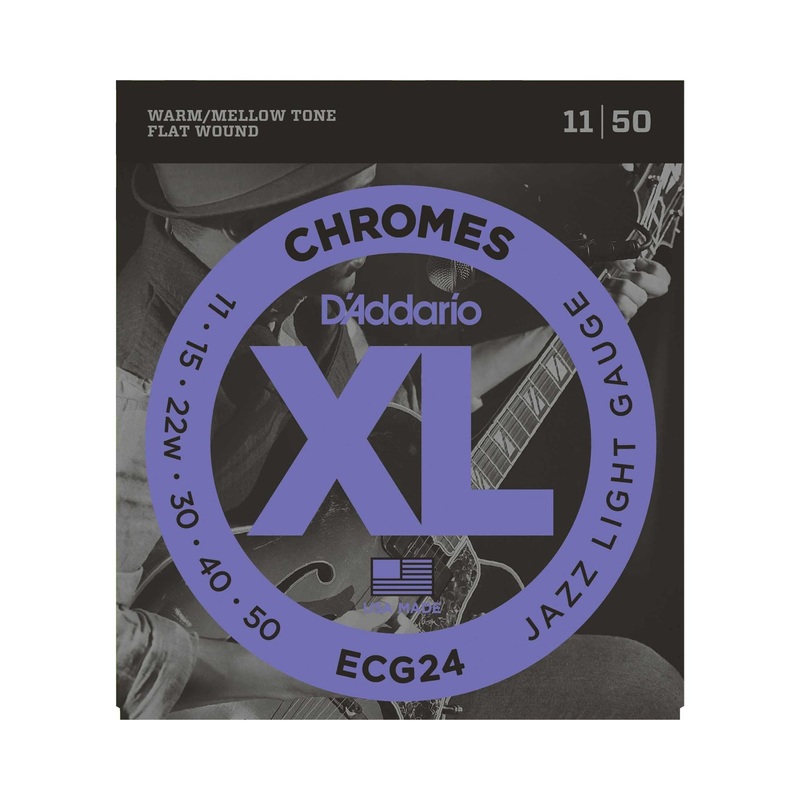 D'Addario ECG24 Flat Wound XL Chromes Jazz Light Gauge Electric Guitar Strings