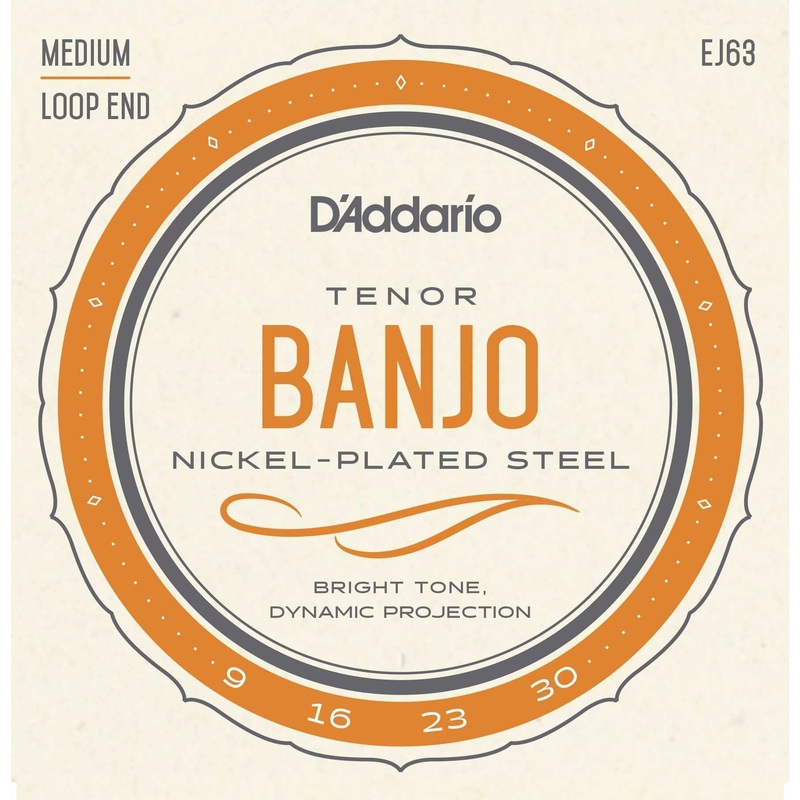 D'Addario EJ63 Nickel Plated Steel Medium Gauge 4-String Tenor Banjo Strings