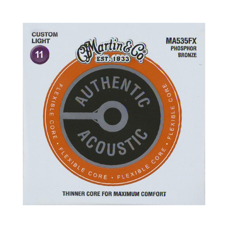 Martin MA535FX Authentic Acoustic Flexible Core Custom Light 6-String Guitar Set