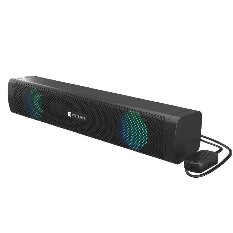 Portronics In Tune 1 6W USB Soundbar with LED Light - Black