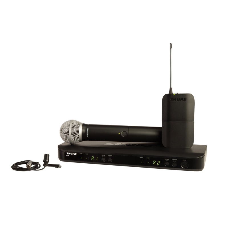 Shure BLX1288/CVL-H11 Wireless Combo System with PG58 Handheld and CVL Lav Mic. H11 Band BLX1288/CVL-H11-U
