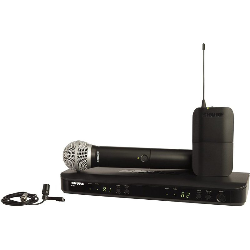 Shure BLX1288/CVL-J11 Wireless Combo System with PG58 Handheld and CVL Lav Mic. J11 Band BLX1288/CVL-J11-U