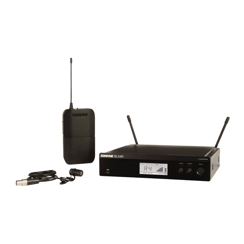 Shure BLX14R/W85-H9 Wireless Rack-Mount Presenter System With WL185 Lavalier Microphone. H9 Band BLX14R/W85-H9-U