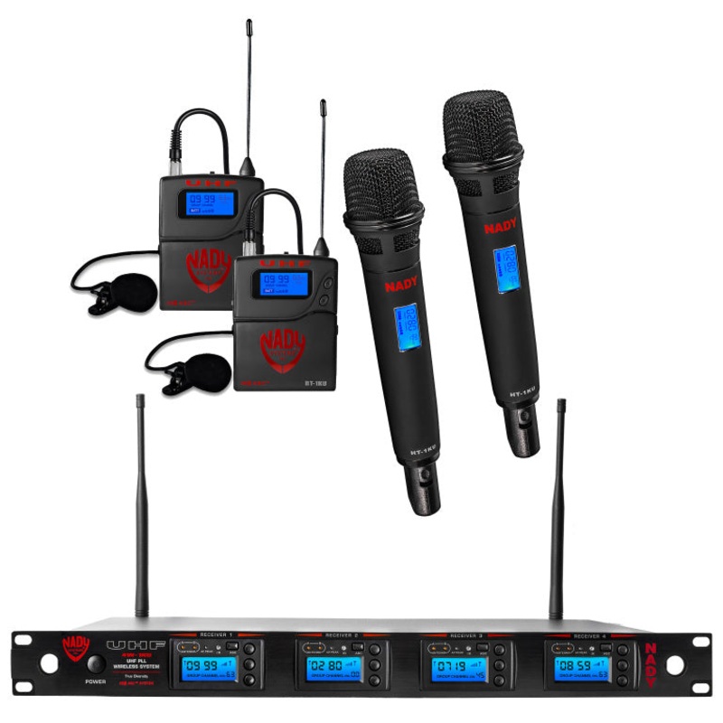 4W-1KU HTLT Nady 4W-1KU HT Quad True Diversity 1000-Channel Professional UHF Wireless System