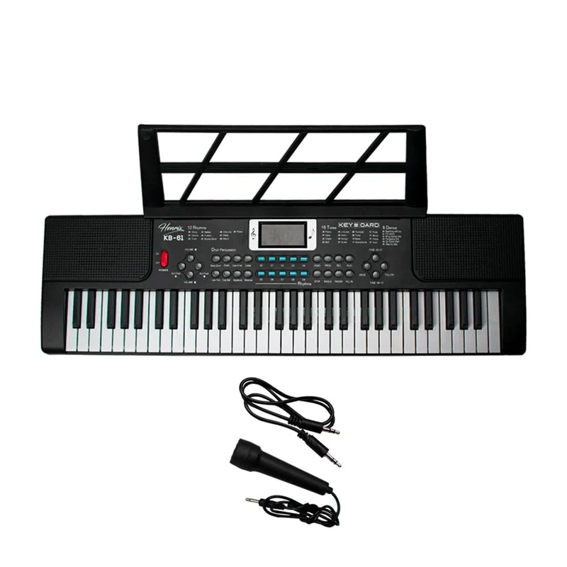 Henrix KB-61 Portable 61 Mini Key Keyboard with Adapter and Microphone - Open Box