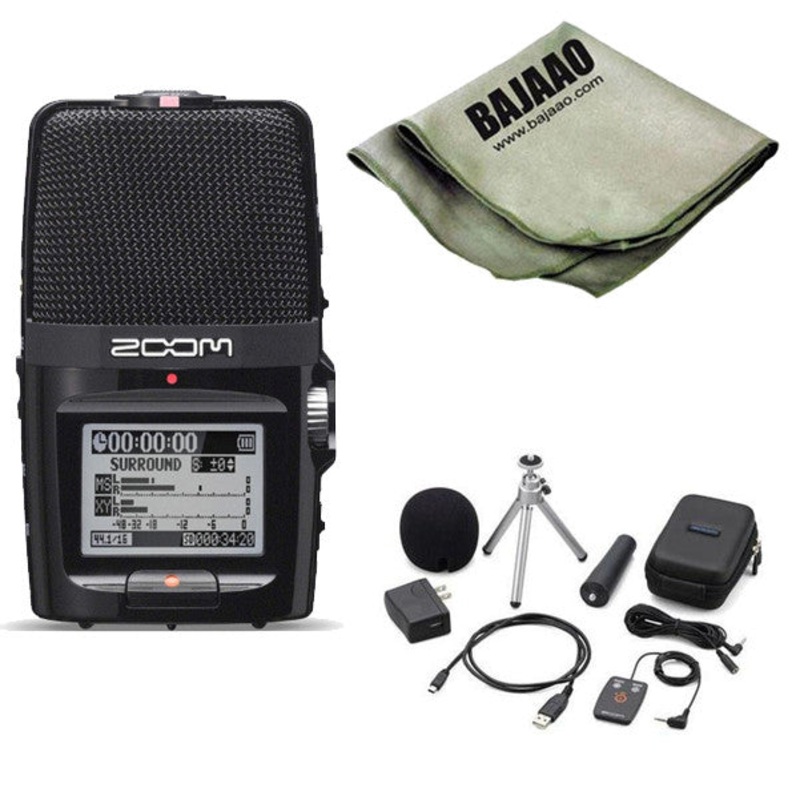 Zoom H2n Handy Portable Digital Audio Recorder With Zoom APH-2N Accessory Pack And Polishing Cloth