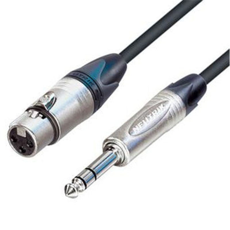Neutrik NC3FXX Female XLR To Neutrik NP3X 1/4inch Stereo Cable - 1.5 M