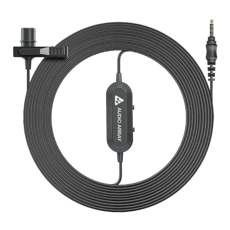 Audio Array AM-C13 All Metal Condenser Collar Microphone with 3.5mm Connector with Battery for DSLR & Smartphone