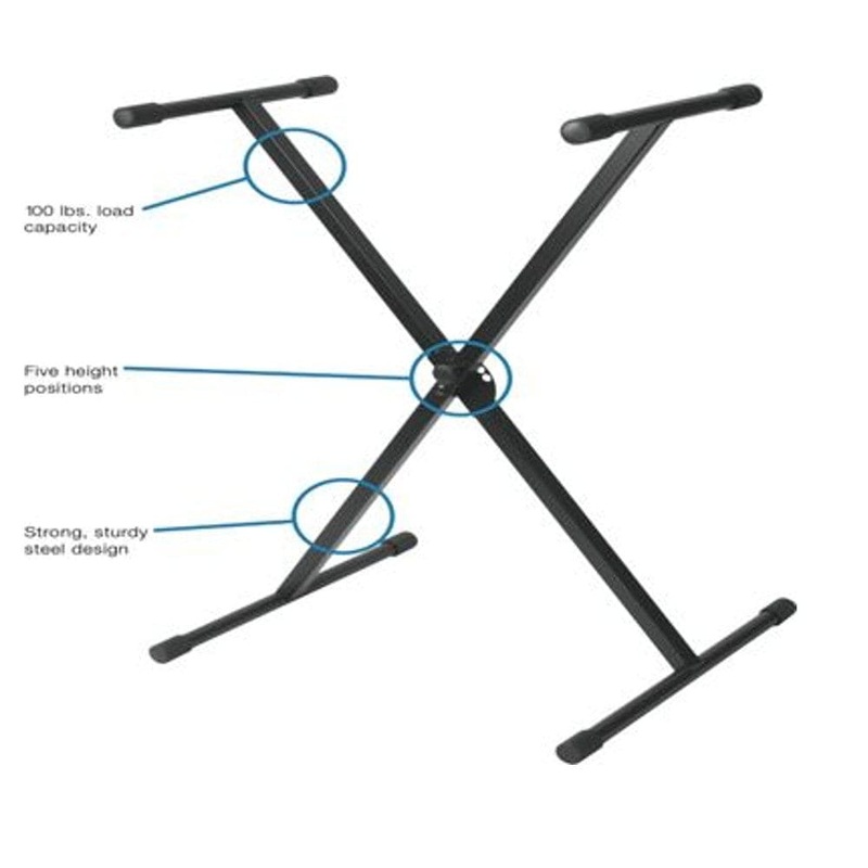Craftec MS-500 Heavy-Duty Single Brace X-Style Keyboard Stand