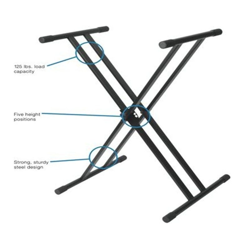 Craftec MS-502 Heavy Duty Dual Brace X-Style Keyboard Stand