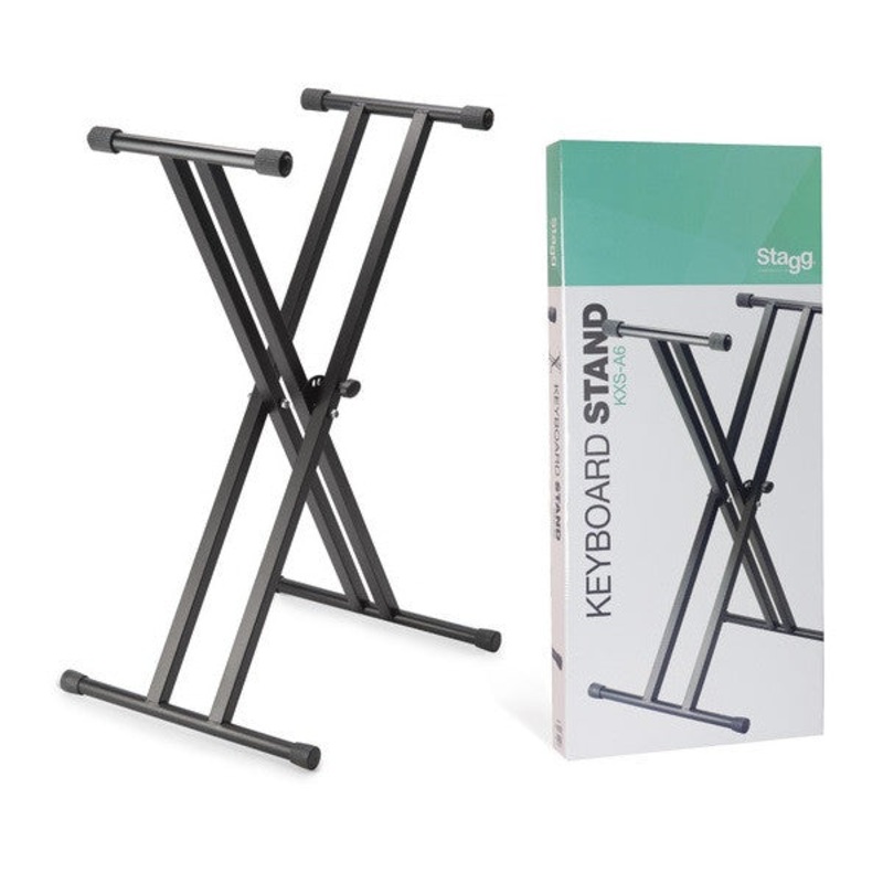 Stagg KXS-A6 Double Braced X-Frame Keyboard Stand - Black