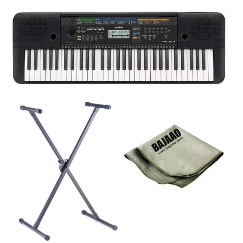Yamaha PSR-E253 61-Key Portable Keyboard with Stand and Polishing Cloth