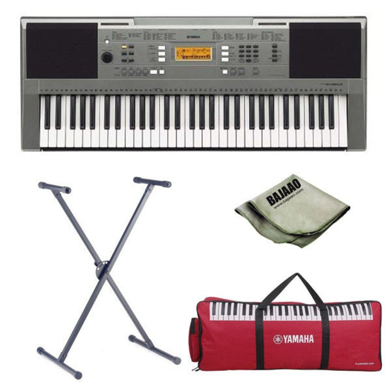Yamaha PSR-E353 61-Key Touch Sensitive Keyboard with Stand, Polishing Cloth and Gig Bag