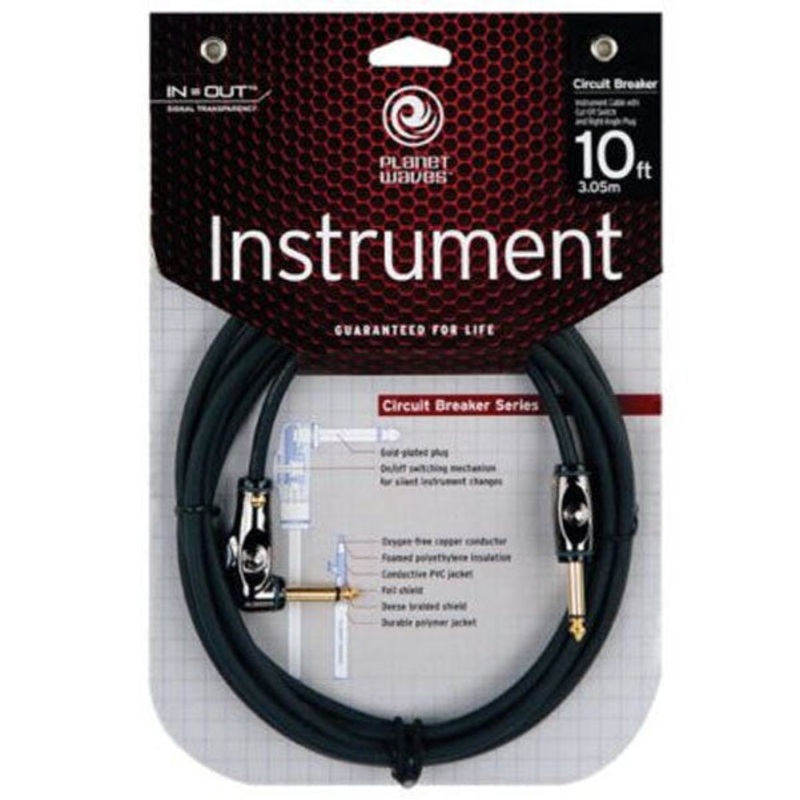 Planet Waves PW-AGRA-10 Circuit Breaker 10 Feet Right Angle Instrument Cables