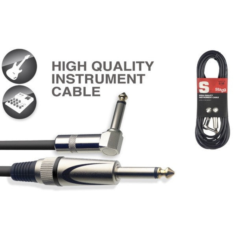 Stagg SGC6PL DL Deluxe Instrument Cable With Lifetime Warranty - 6 Metres