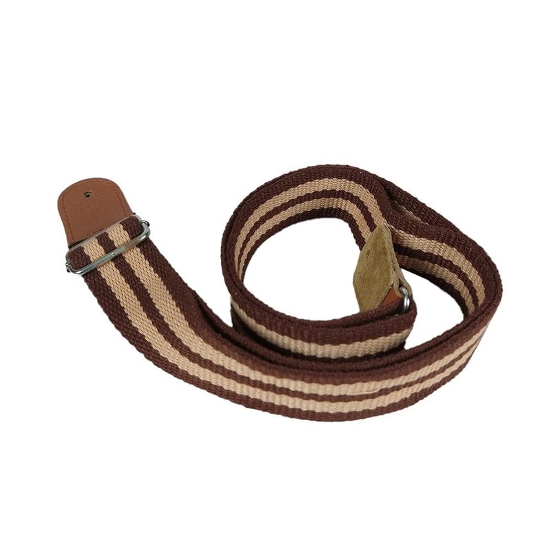 Cotton Guitar Strap for Ukulele / Electric / Acoustic Guitar - Brown & Beige - Open Box