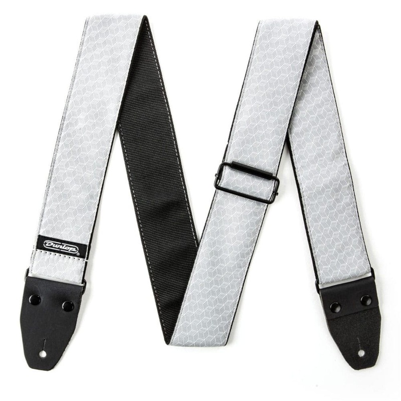 Dunlop D6712 Jacquard Woven Cube Hatch Guitar Strap - Light Grey