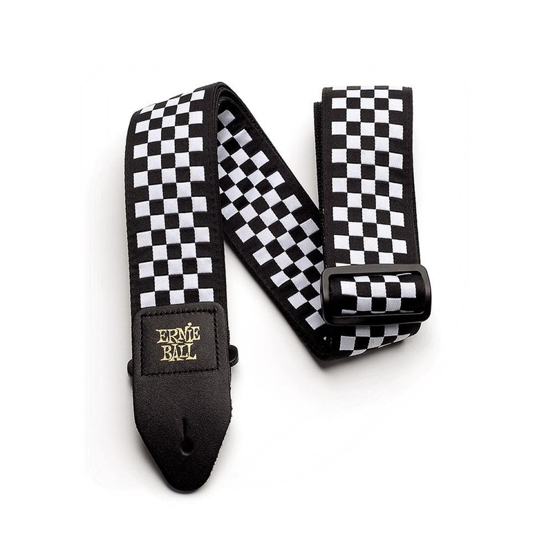Ernie Ball 4149 Black And White Checkered Jacquard Guitar Strap