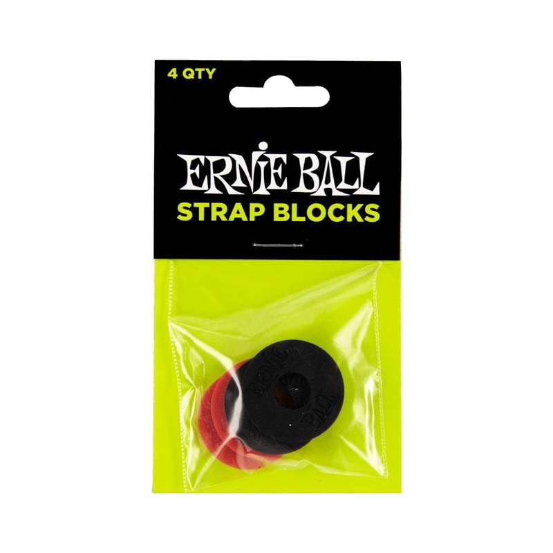 Ernie Ball Rubber Guitar Strap Blocks - Red & Black