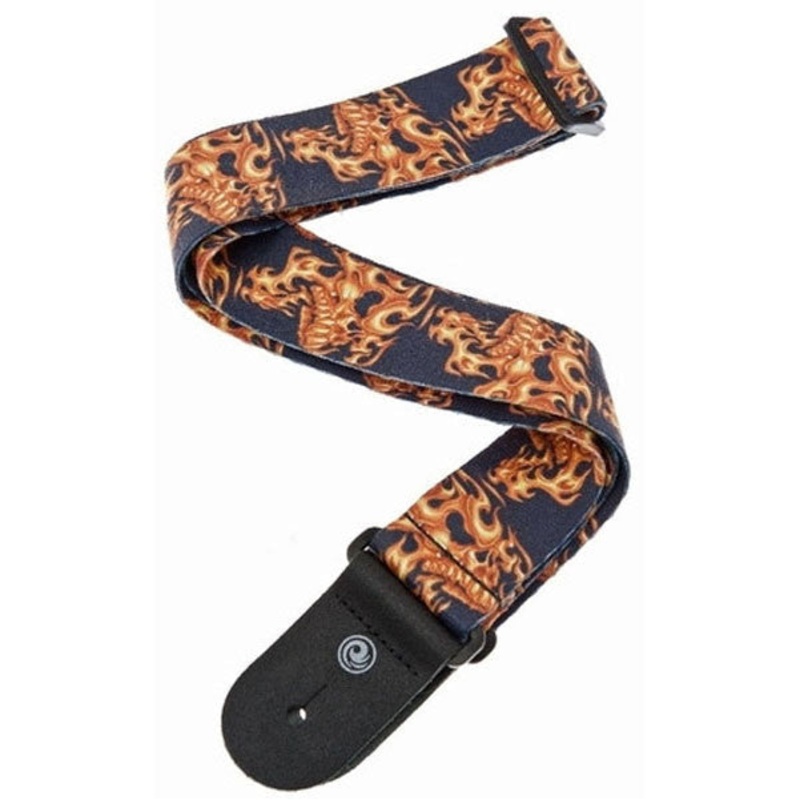 Planet Waves 50LT01 50mm Flaming Skulls Guitar Strap