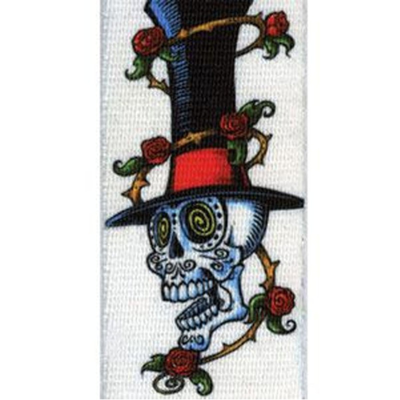 Planet Waves Stoked Skull Guitar Strap 50MM 50S04