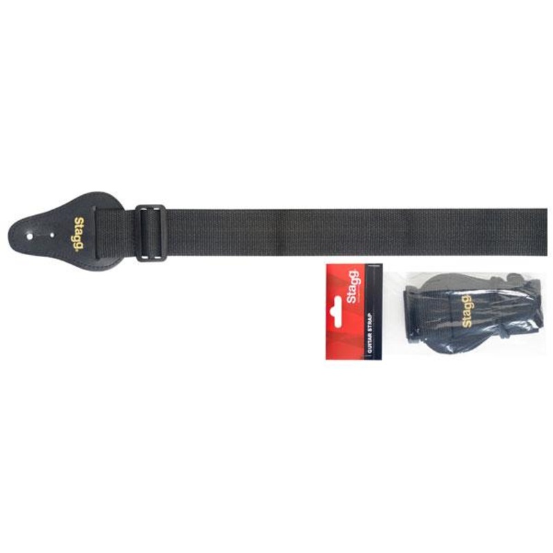 Stagg 2 Inches Nylon Guitar Strap - Black