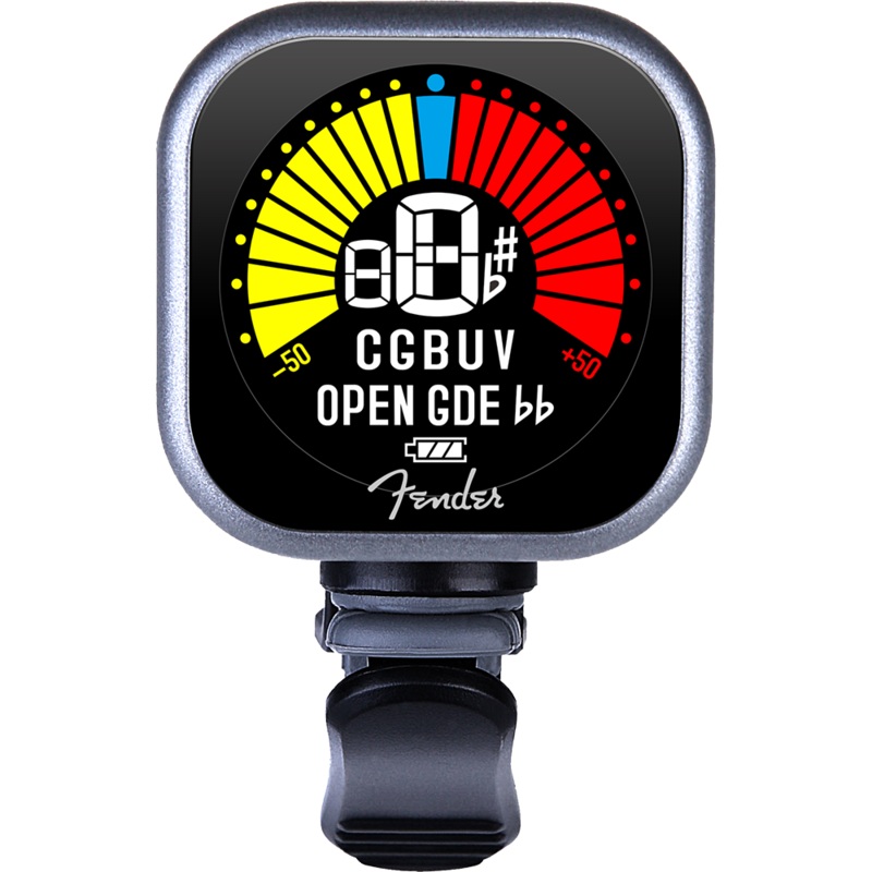 Fender Flash Rechargeable Clip-on Guitar Tuner, Black