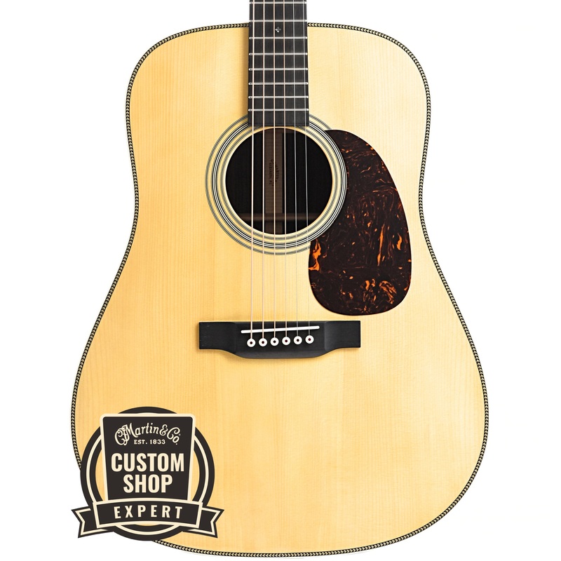Martin Custom Herringbone 28 Style Dreadnought Guitar & Case, Adirondack Top
