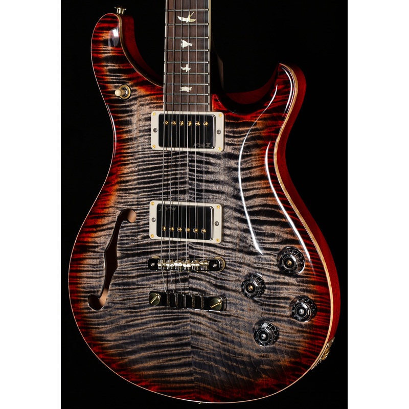 PRS Wood Library Willcutt Exclusive Semi-Hollow McCarty 594 Brazilian Rosewood Charcoal Cherry Burst 10 Top (568)