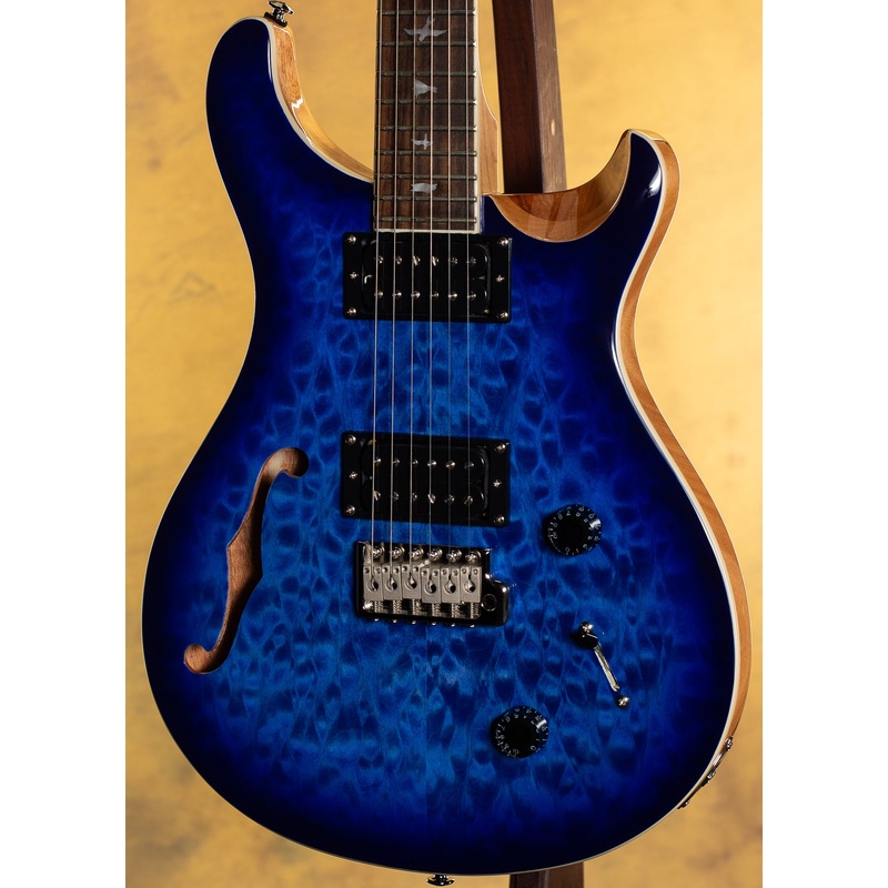 2023 PRS SE Custom 22 Quilted Limited-Edition Semi-Hollow Electric Guitar Faded Blue Burst