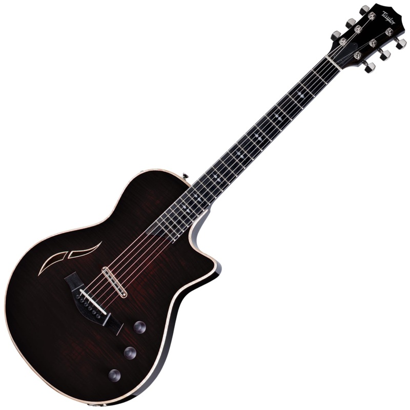 Taylor T5z Pro Hybrid Electric Guitar Integrated Armrest in Black w/Taylor T5z Hardshell Brown Case - T5ZPROBLK