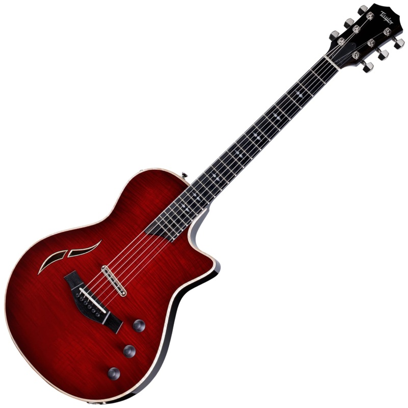 Taylor T5z Pro Hybrid Electric Guitar Integrated Armrest in Cayenne Red w/Taylor T5z Hardshell Brown Case - T5ZPROCR