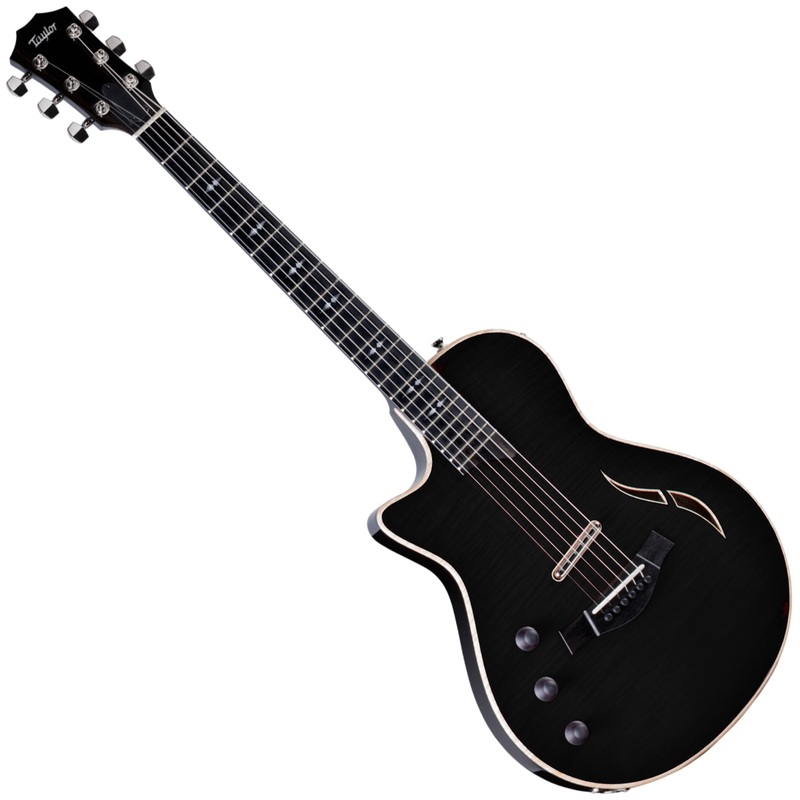 Taylor T5z Pro Left Hand Hybrid Electric Guitar Integrated Armrest in Black w/Taylor T5z Hardshell Brown Case - T5ZPROBLKLH